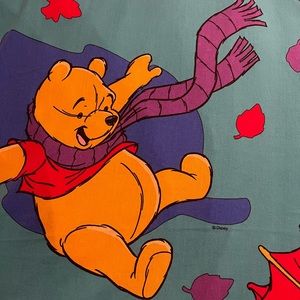 Vintage Walt Disney WINNIE THE POOH AND TIGGER Twin Size Flat Bed Sheet